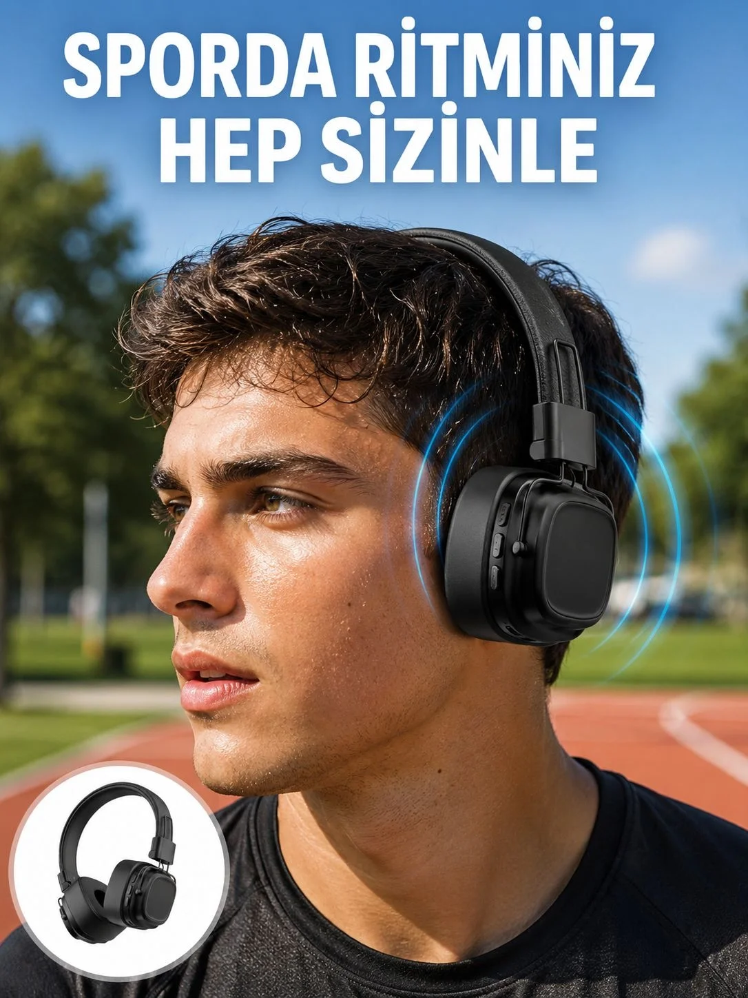 İthalat® Katlanabilir Tasarımlı Taşınabilir Kablosuz Müzik Kulaklığı Yeni Nesil
