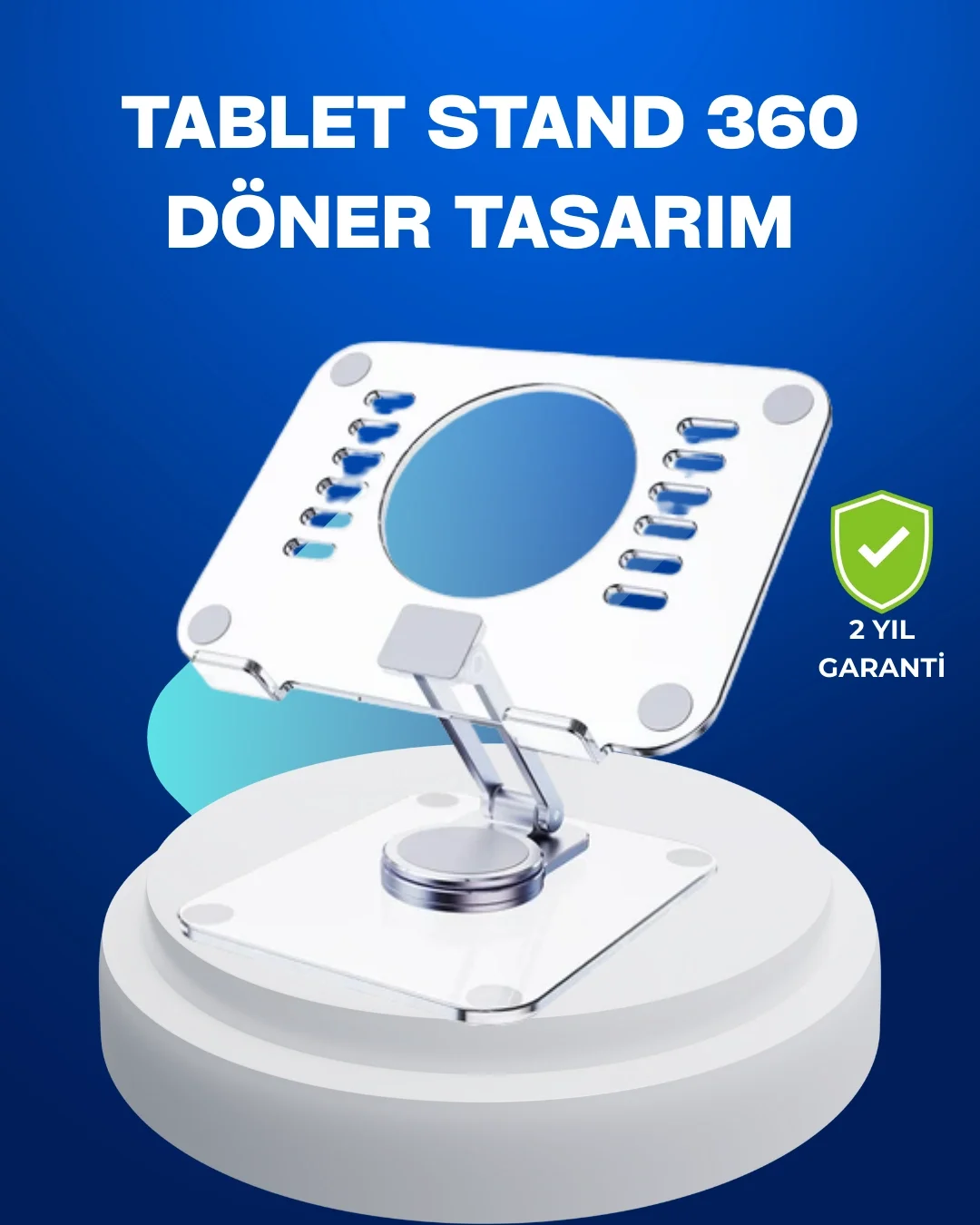 İthalat® Katlanabilir Tablet Standı Ayarlanabilir Kaymaz Şeffaf Tasarım