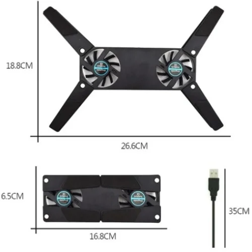 İthalat® Katlanabilir Laptop Soğutucu 2 fanlı