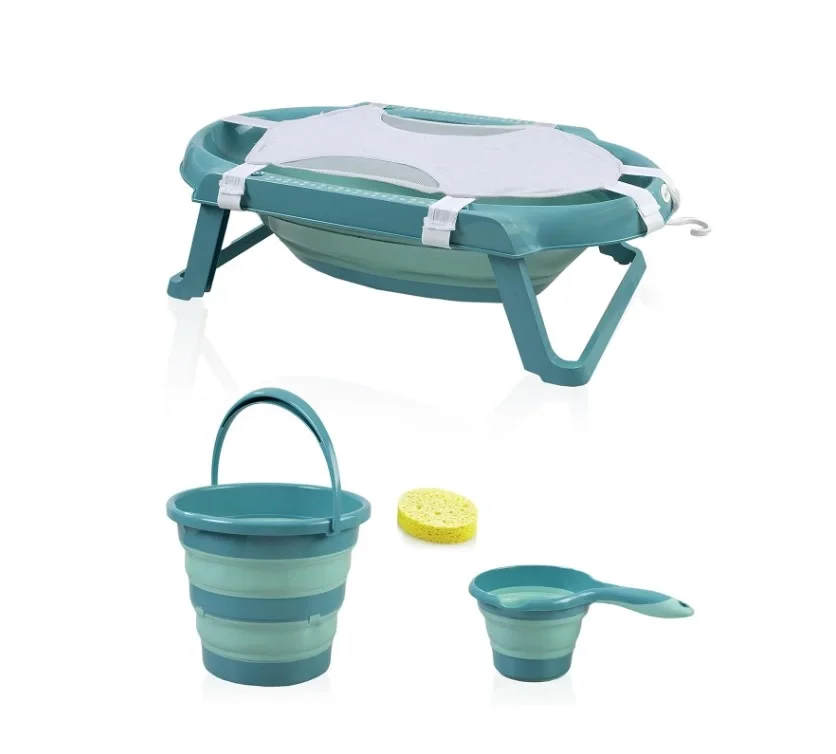 İthalat®  Katlanır Banyo 5'Li Küvet Seti 596 Turkuaz
