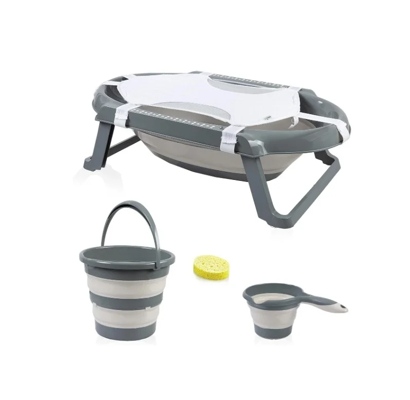 İthalat®  Katlanır Banyo 5'Li Küvet Seti 596 Antrasit