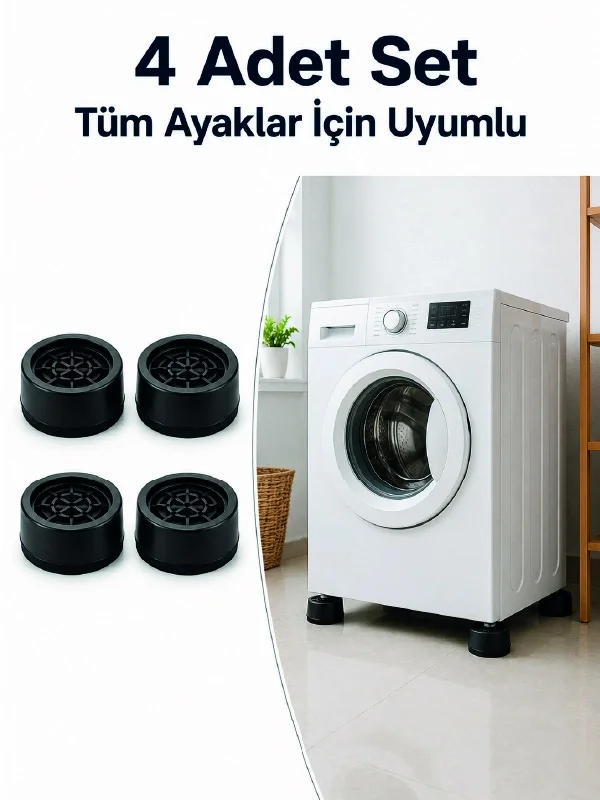 İthalat® Kaymaz Tabanlı 4 Adet Makine Ayak Yükseltici