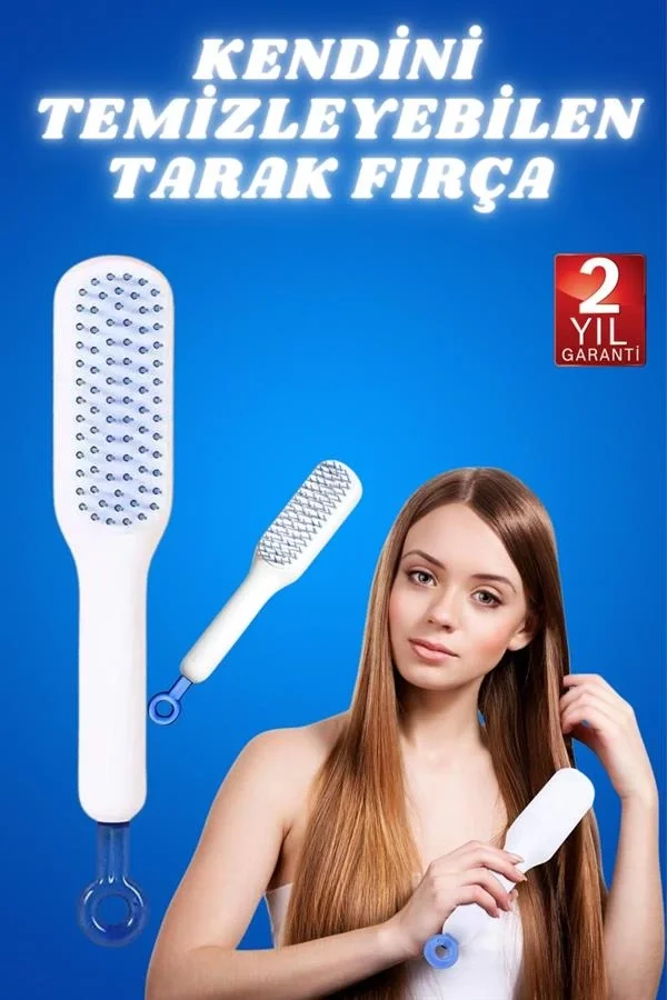 İthalat® Kendini Temizleyen Tarak Fırça Geri Çekilebilir Evcil Hayvana Uygun Sıkı Dişli