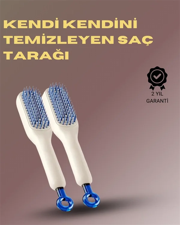 İthalat® Kendini Temizleyen Masajlı Saç Tarağı – Anti-statik, Ergonomik Tasarım