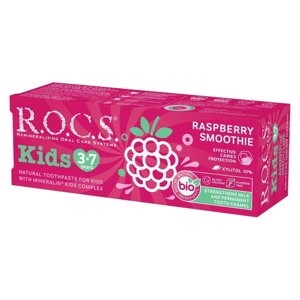 İthalat®  .Kids Ahududu Smoothie Tadında Florürsüz Diş Macunu 45 Gr