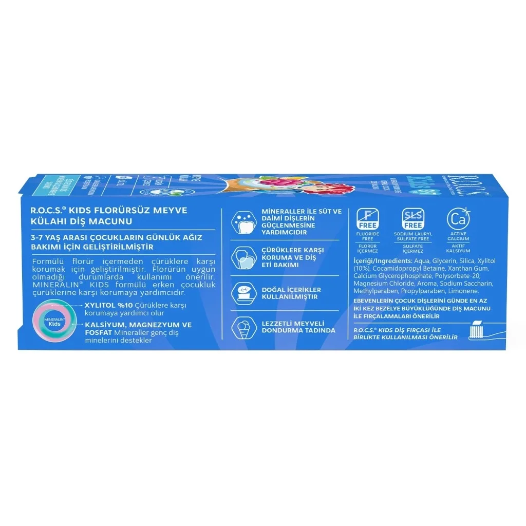 İthalat®  .Kids Diş Macunu 3-7 Yaş 35 ml Meyve Külahı
