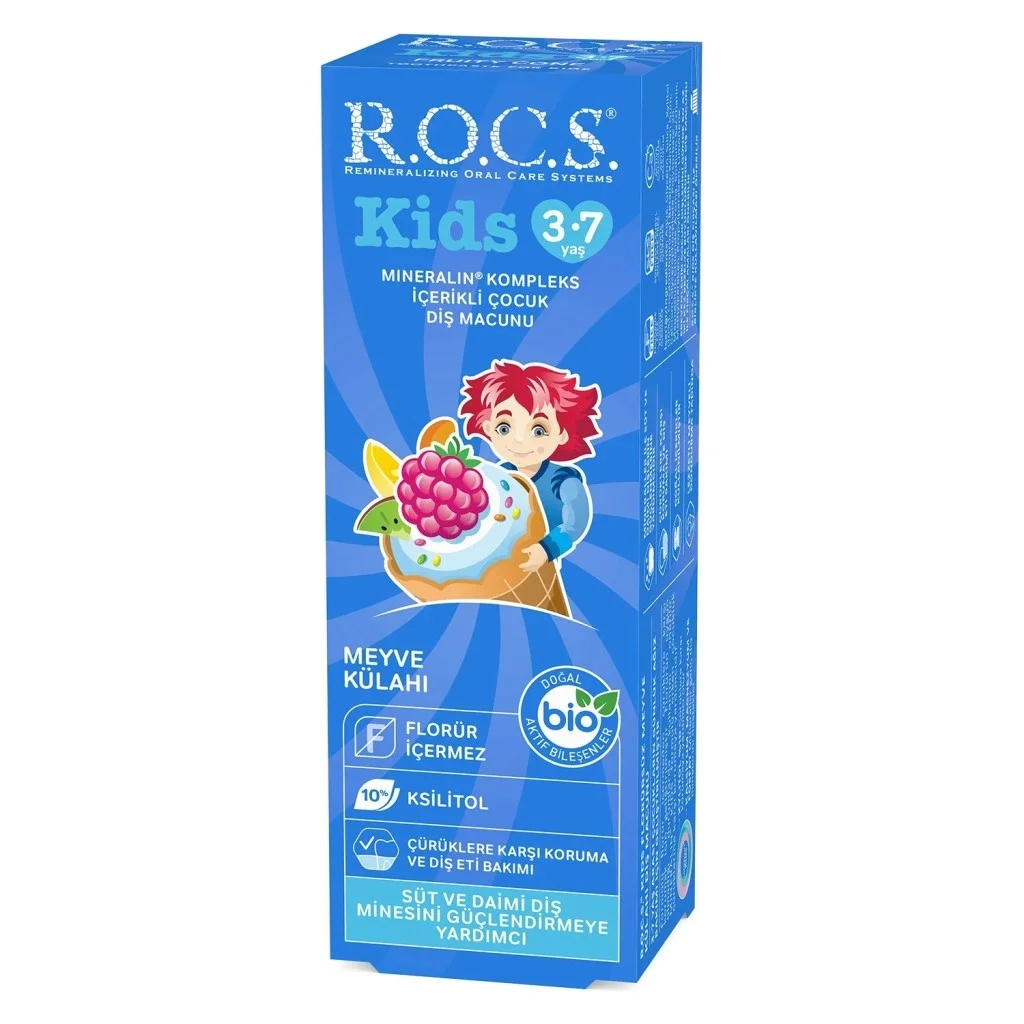 İthalat®  .Kids Diş Macunu 3-7 Yaş 35 ml Meyve Külahı