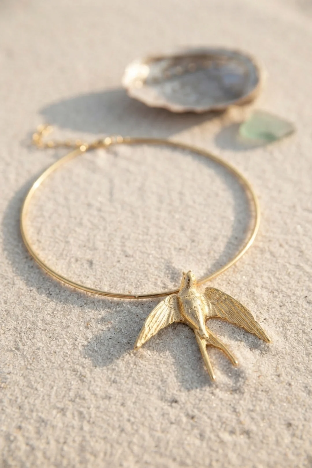 İthalat® Kırlangıç Model Gold Renk Choker Kadın Kolye