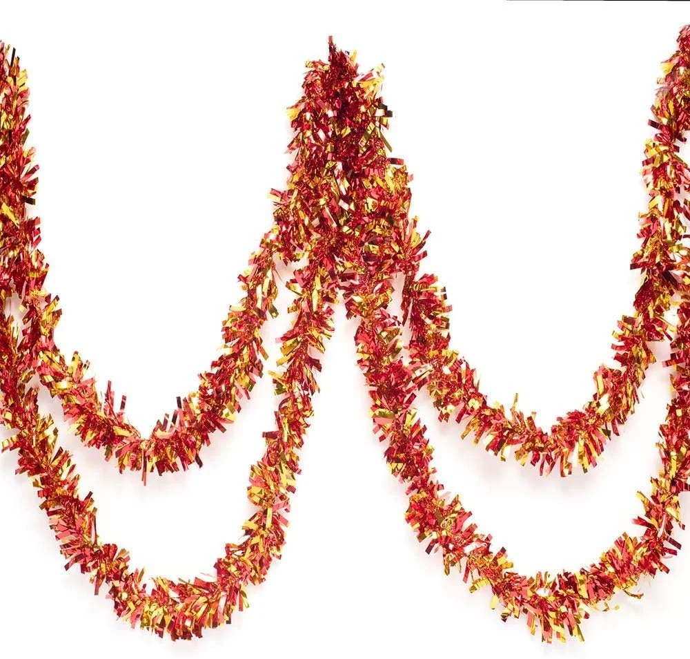 Kırmızı Altın Renk 6 cm Genişlik Garland Çift Renk Sim Süs 180 cm Fiyatı, Yorumları ve Özellikleri