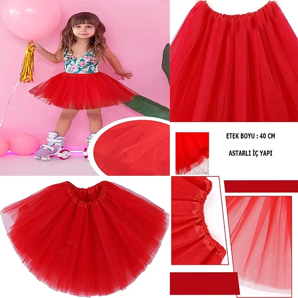 İthalat® Kırmızı Renk Tütü Etek Bale Eteği Gösteri Eteği Çocuk Bebek Boy İthalat® Kırmızı Renk Tütü Etek Bale Eteği Gösteri Eteği Çocuk Bebek Boy