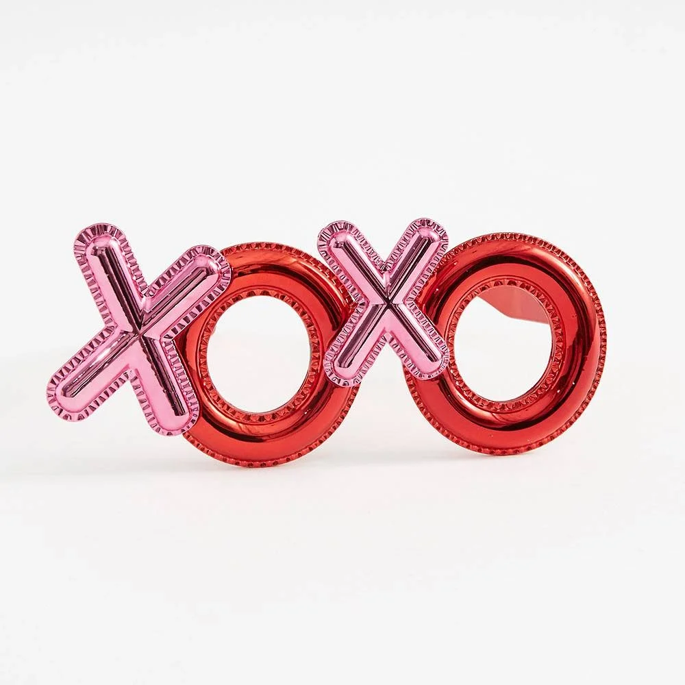 İthalat® Kırmızı Renk Xoxo Yazılı Parti Gözlüğü 17x7 cm