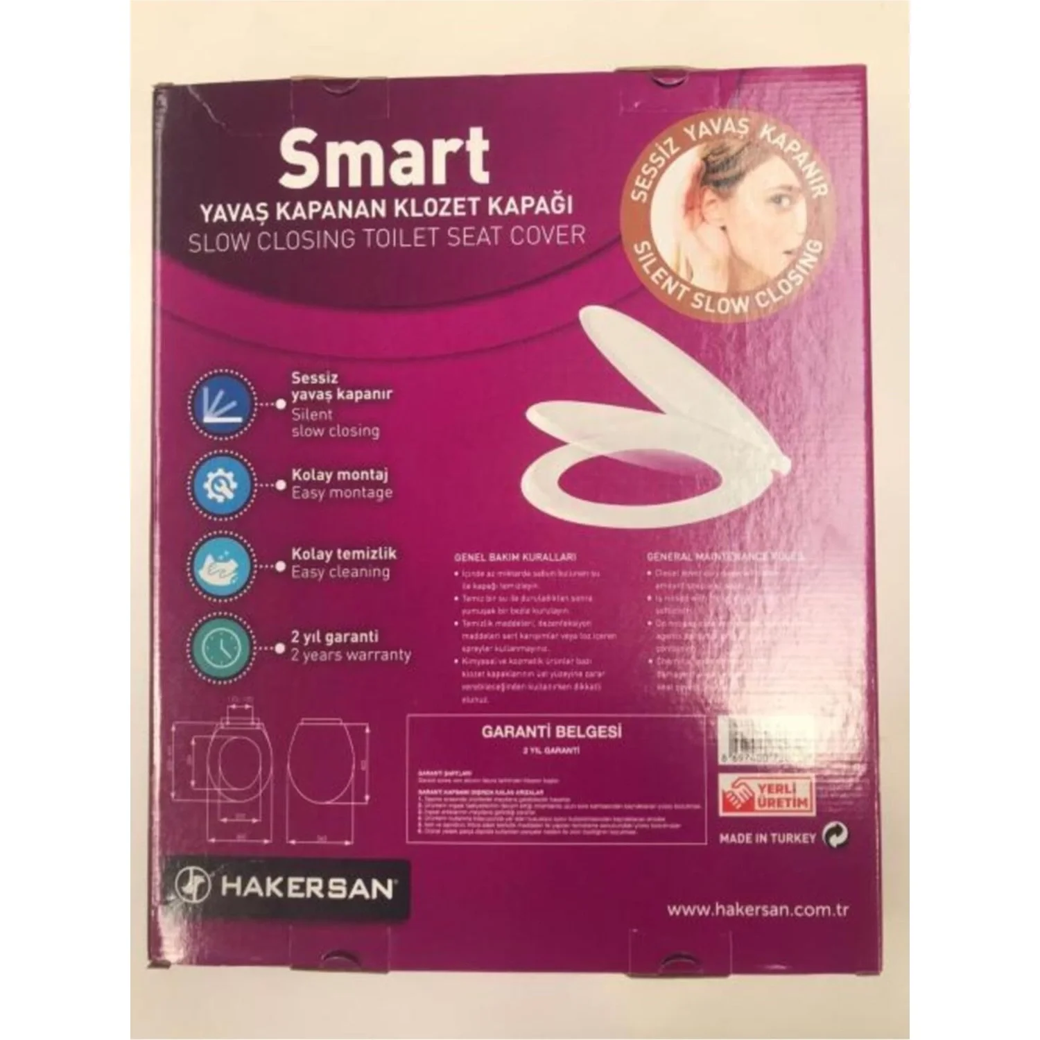 İthalat® Klozet Kapağı Hakersan Smart Yavaş Kapanan YuvarlakTip