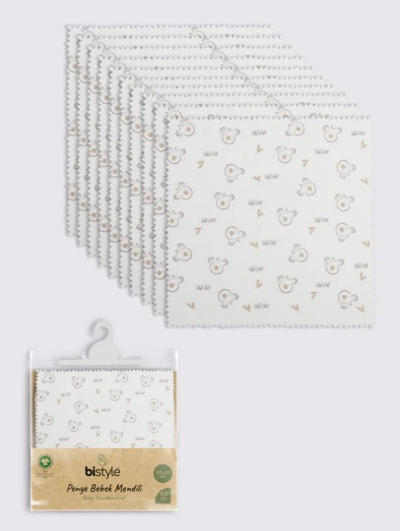 İthalat®   Koala 20x20 10'Lu Penye Mendil 90165 Ekru Fiyatı, Yorumları ve Özellikleri