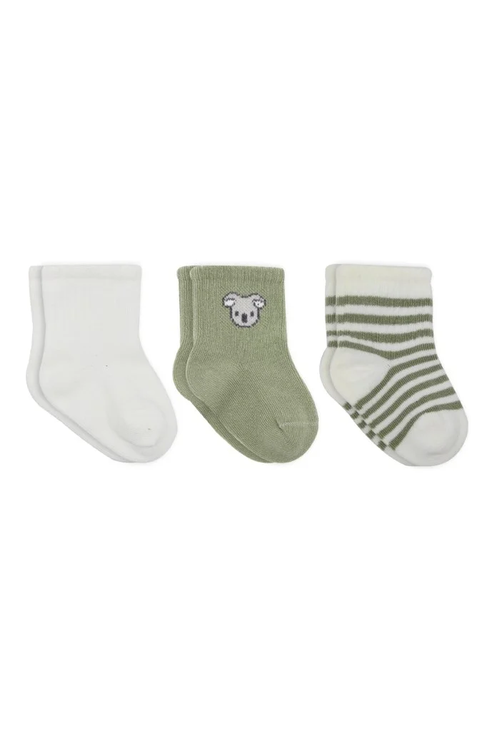 İthalat® Koala Boy 3'lü Penye Soket Çorap 10133 Ekru