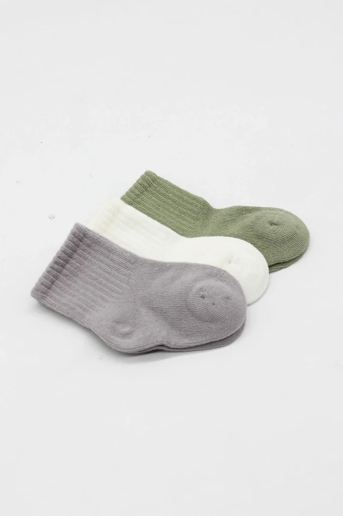 İthalat® Koala Boy 3'lü Penye Soket Çorap 10133 Gri