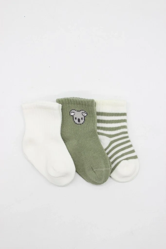 İthalat® Koala Boy 3'lü Penye Soket Çorap 10133 Ekru