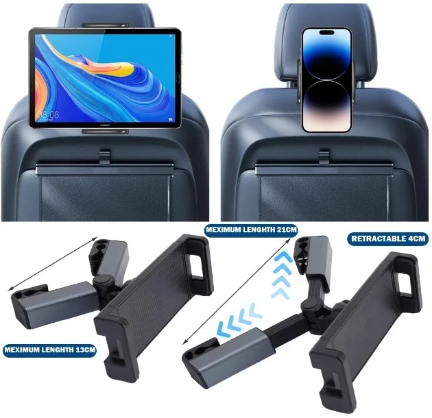 İthalat® Koltuk Arkası Ayarlanabilir Tablet Telefon Tutucu CM-115