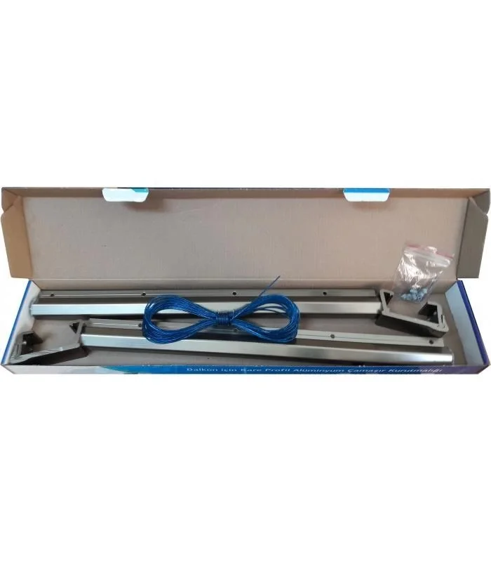 İthalat® Koral Profil Alüminyum Balkon Çamaşır Kurutmalığı 60x25