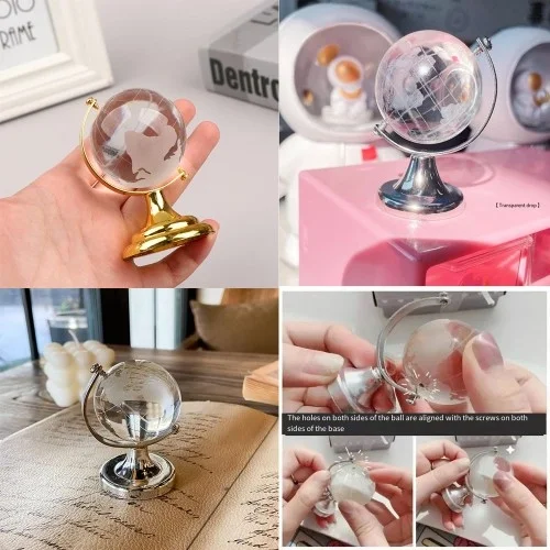 İthalat® Kristal Büyük Boy Cam Dünya Küresi