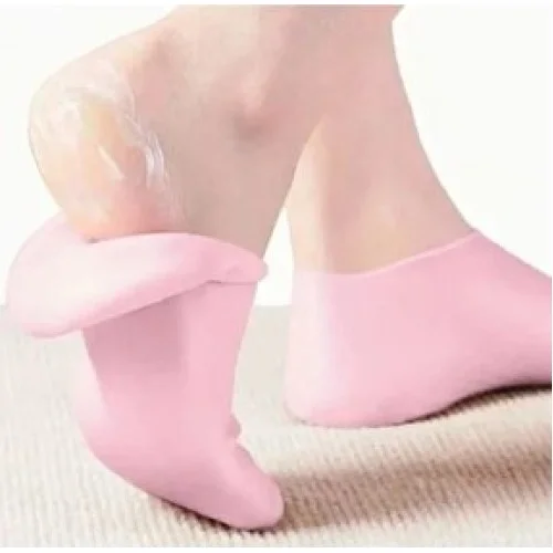 İthalat® Küçük Boy Silikon Nemlendirici Ayak Bakım Çorabı Pembe