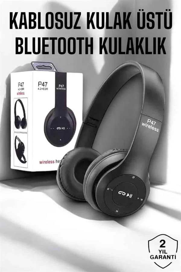 İthalat® Kulak Üstü TF Kart ve AUX Destekli Ergonomik Bluetooth Kulaklık