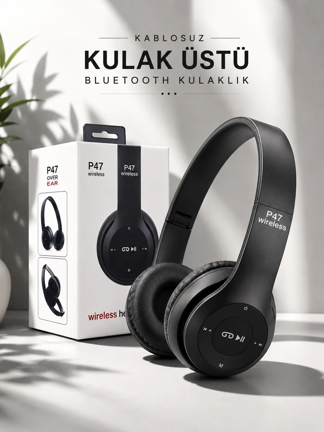 İthalat® Kulak Üstü TF Kart ve AUX Destekli Ergonomik Bluetooth Kulaklık