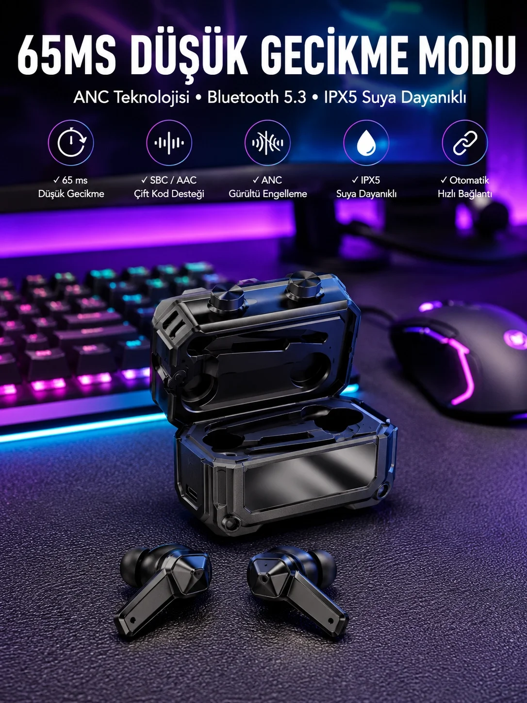 İthalat®  Kulaklığı Yeni Nesil Gamer Kulaklık Gürültü Önleyici