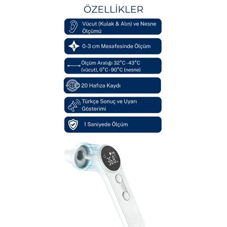 İthalat® Kulaktan &amp; Alından Ateş Ölçer