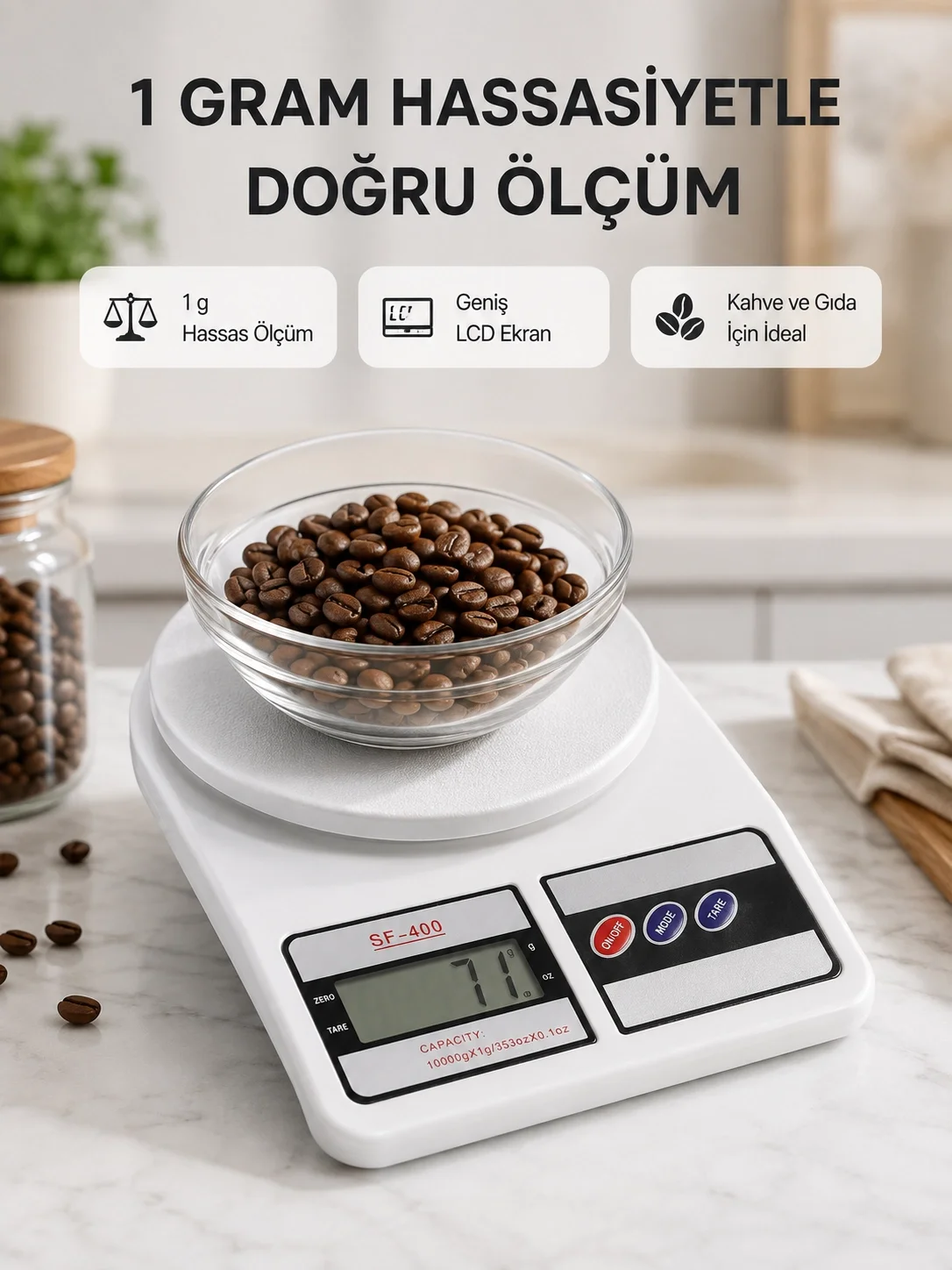 İthalat® LCD Ekranlı Hassas Dijital Mutfak Terazisi – 5kg Kapasite, 1g Hassasiyet Yeni Nesil