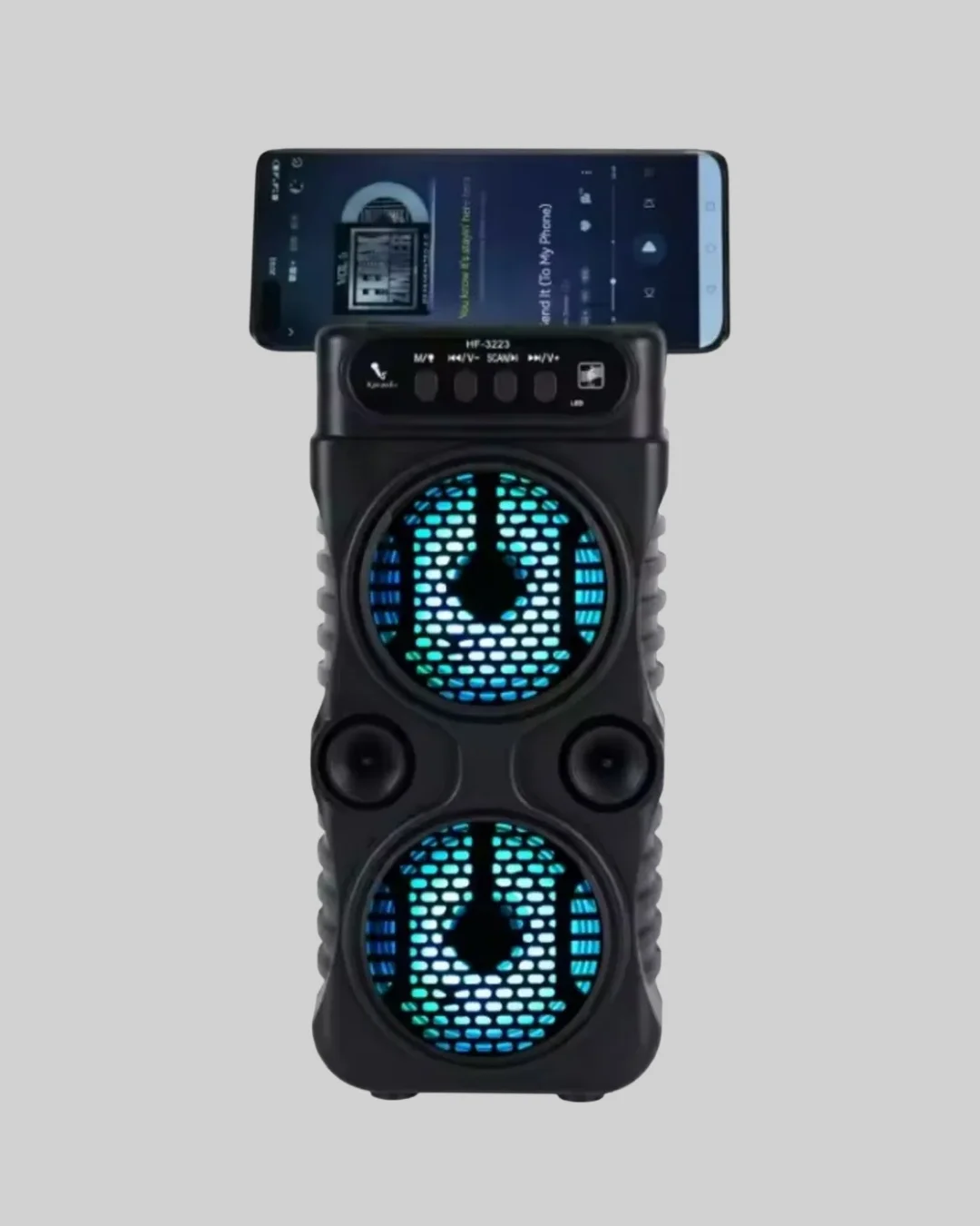 İthalat® LED Işıklı Bluetoothlu Hoparlör Mikrofonlu Taşınabilir Ses Sistemi