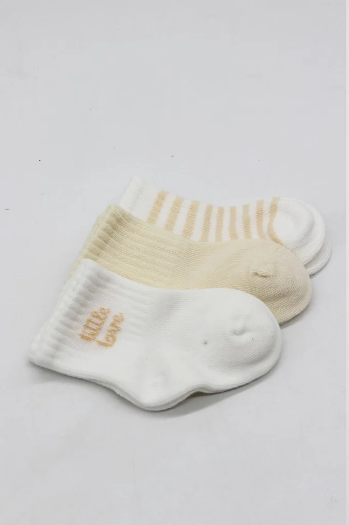 İthalat® Little Love Girl 3'lü Penye Soket Çorap 10137 Ekru