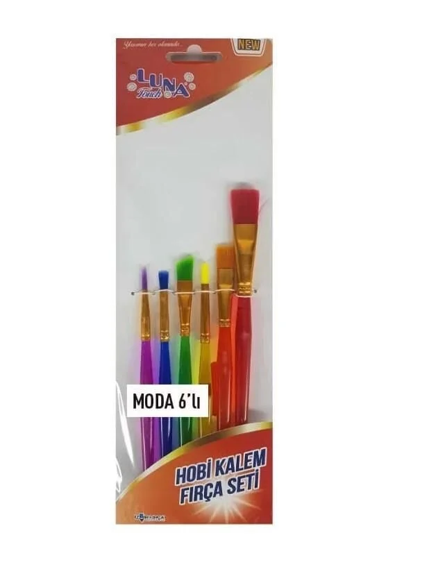İthalat® Luna Moda Hobi Kalem Fırça Seti 6 Parça