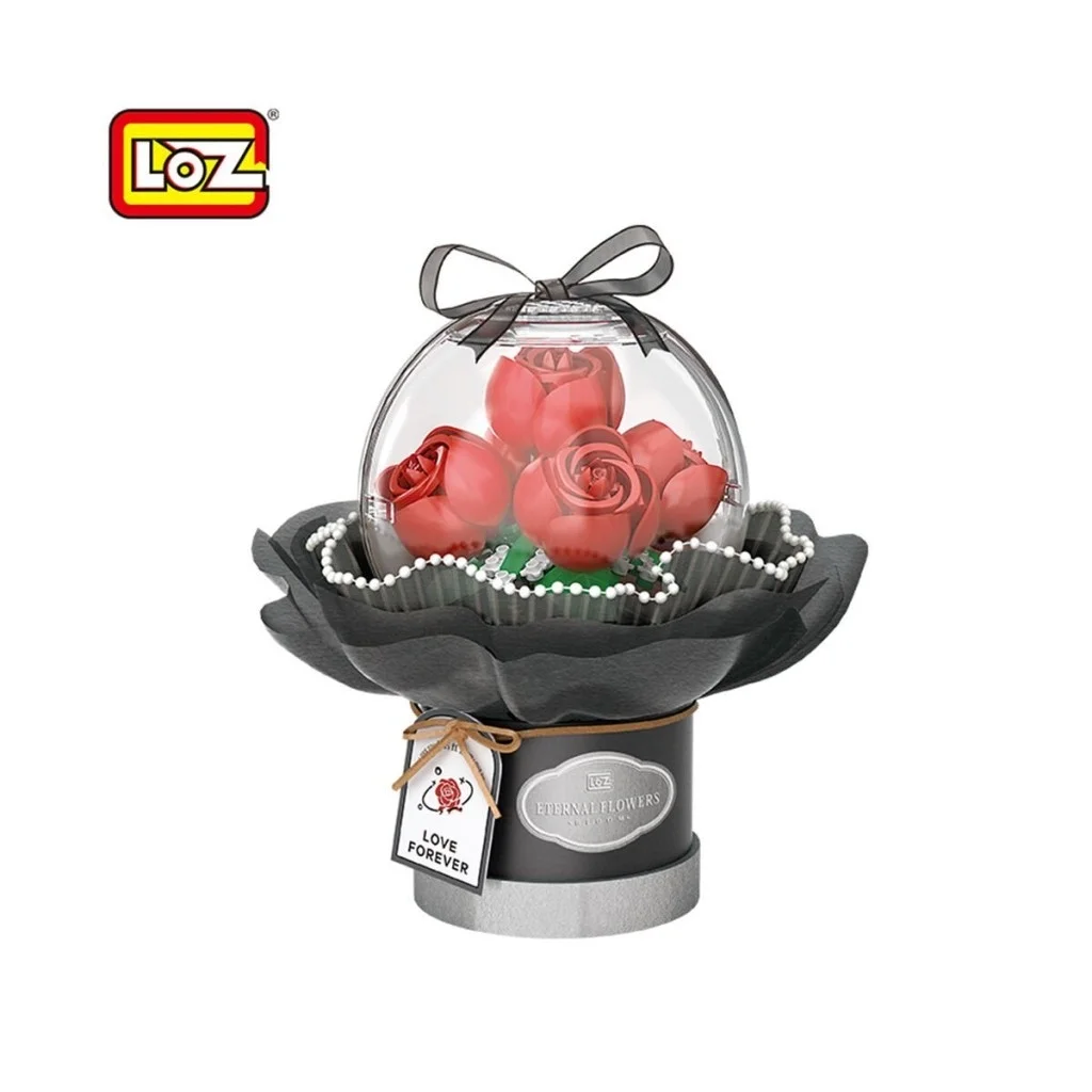 İthalat® LZ-1300  LEDLİ KIRMIZI GÜL BUKETİ 305 PARÇA BLOCK OYUNCAK