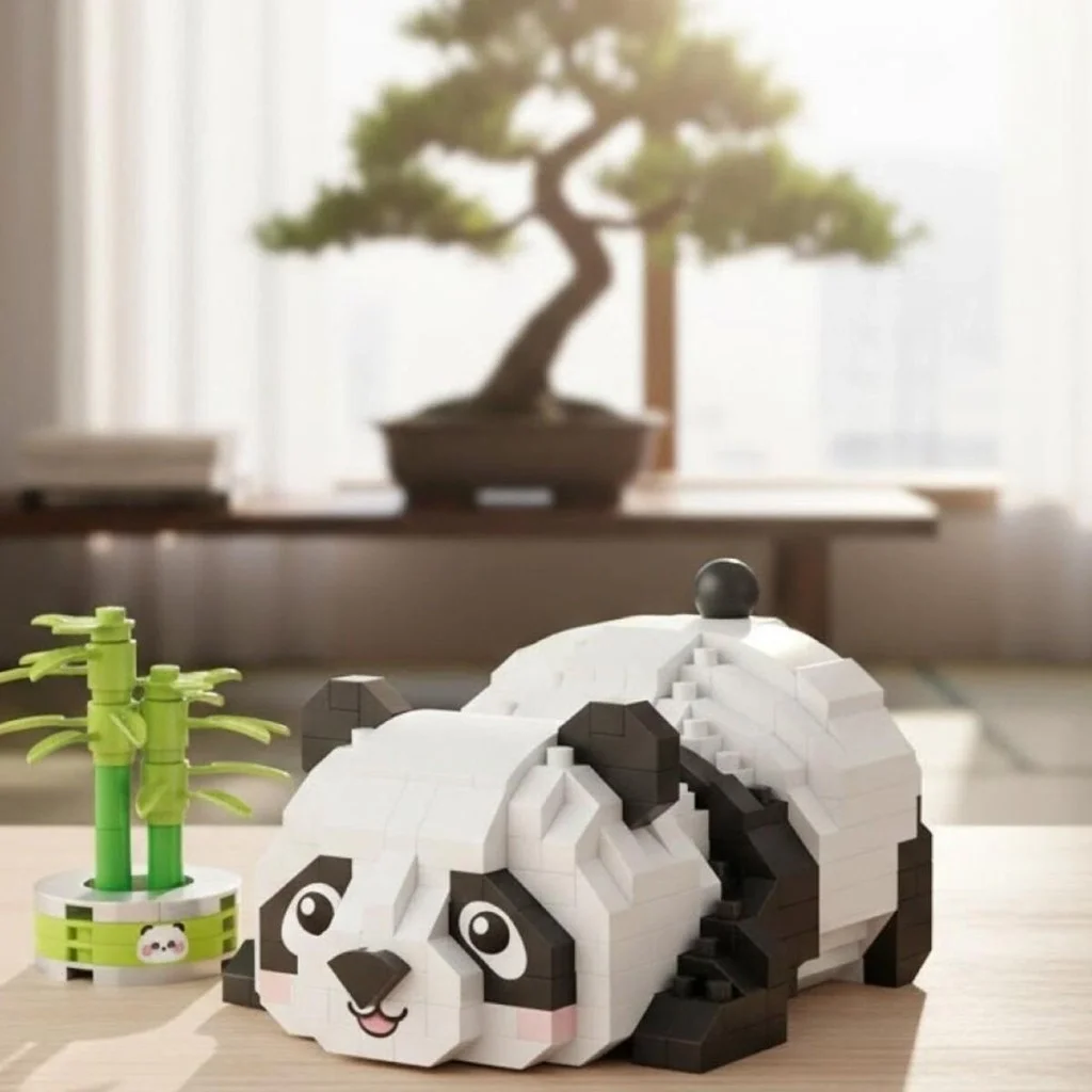İthalat® LZ-8804  DİNLENEN PANDA 340 PARÇA BLOCK OYUNCAK