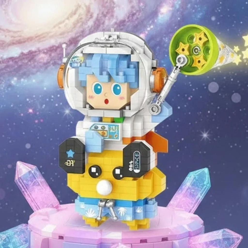 İthalat® LZ-8827  ASTRONOT MAVİ 390 PARÇA BLOCK OYUNCAK