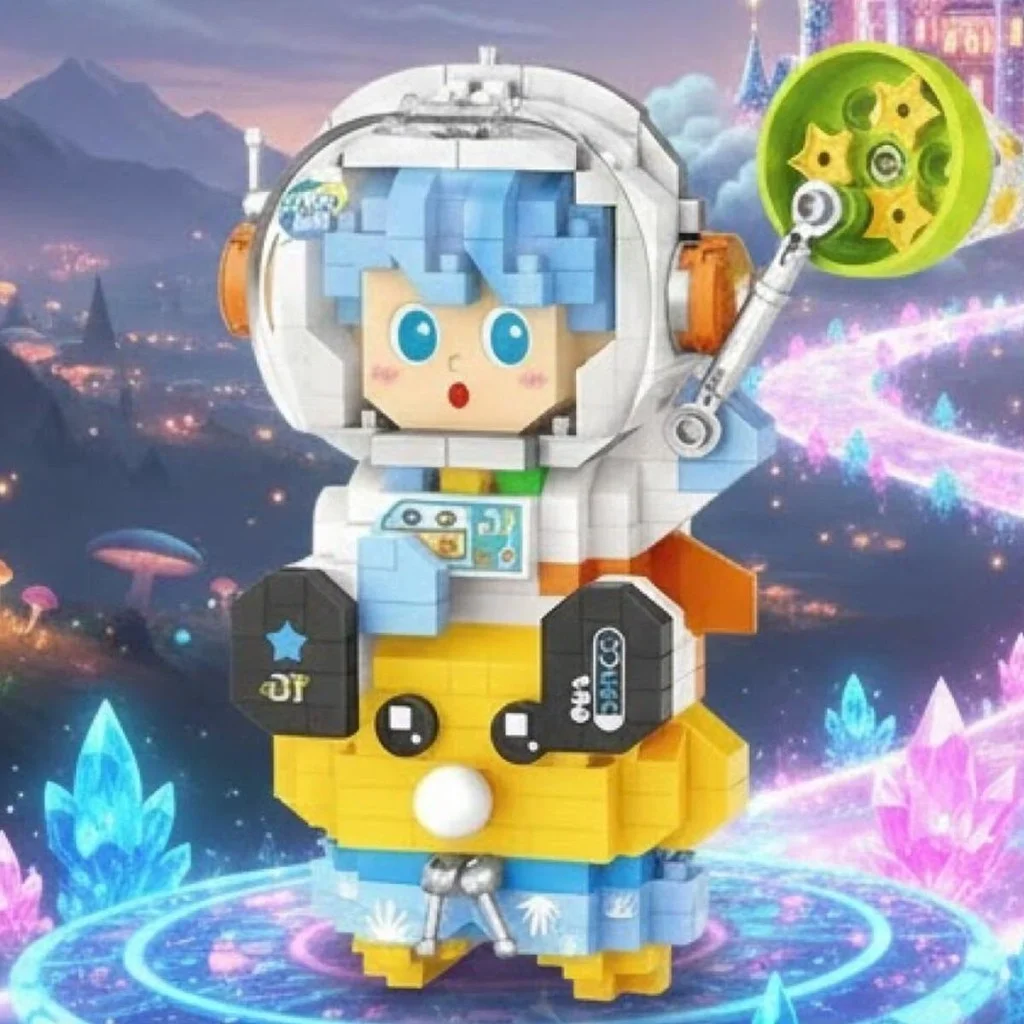 İthalat® LZ-8827  ASTRONOT MAVİ 390 PARÇA BLOCK OYUNCAK