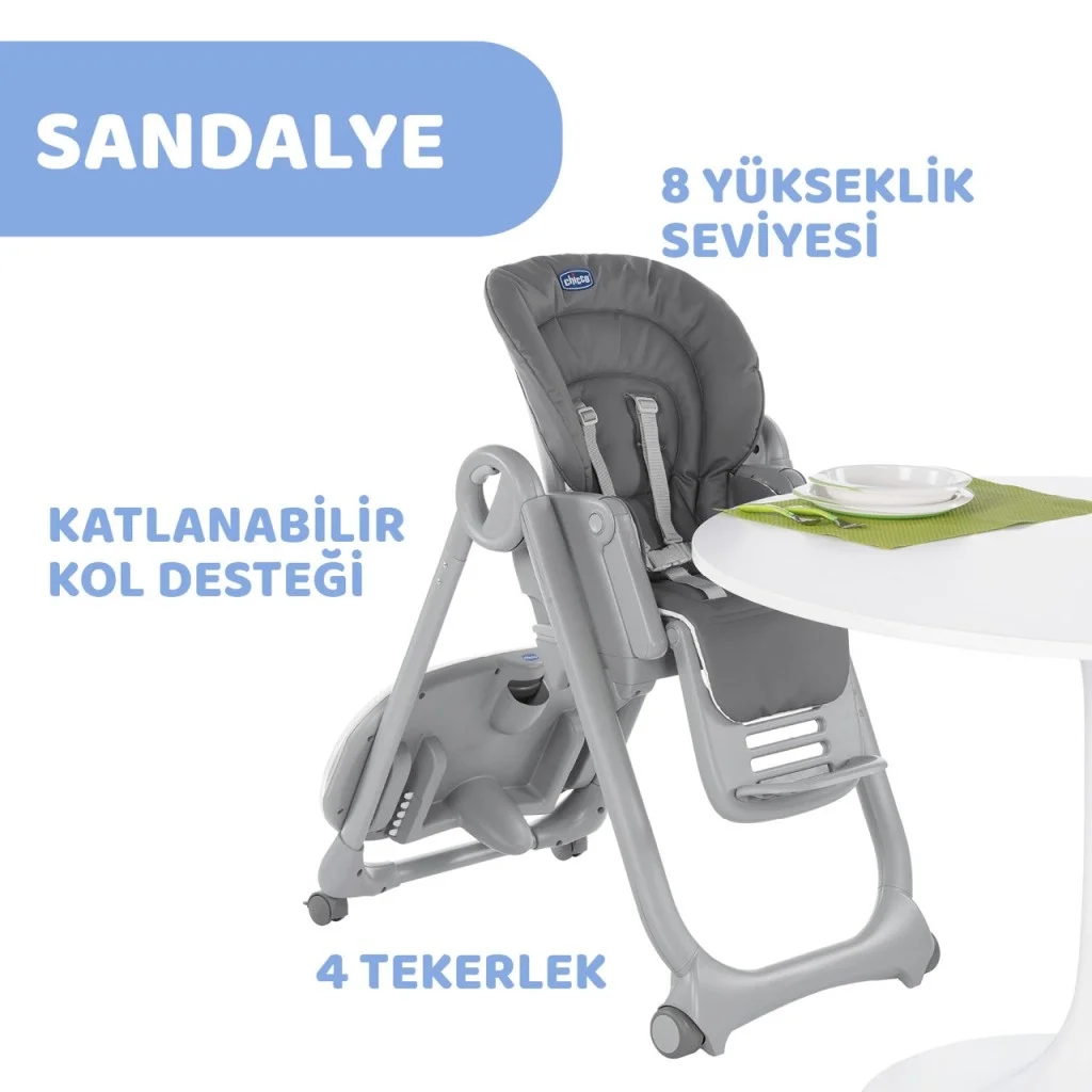 İthalat® Mama Sandalyesi Dark Grey