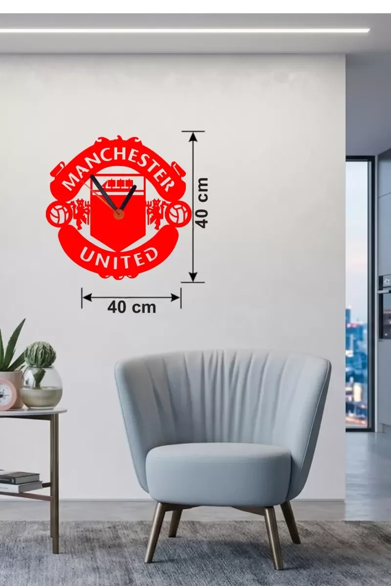 İthalat® Manchester United Logolu Ahşap Duvar Saati - 40x40 cm Taraftar Hediyesi İthalat® Manchester United Logolu Ahşap Duvar Saati - 40x40 cm Taraftar Hediyesi