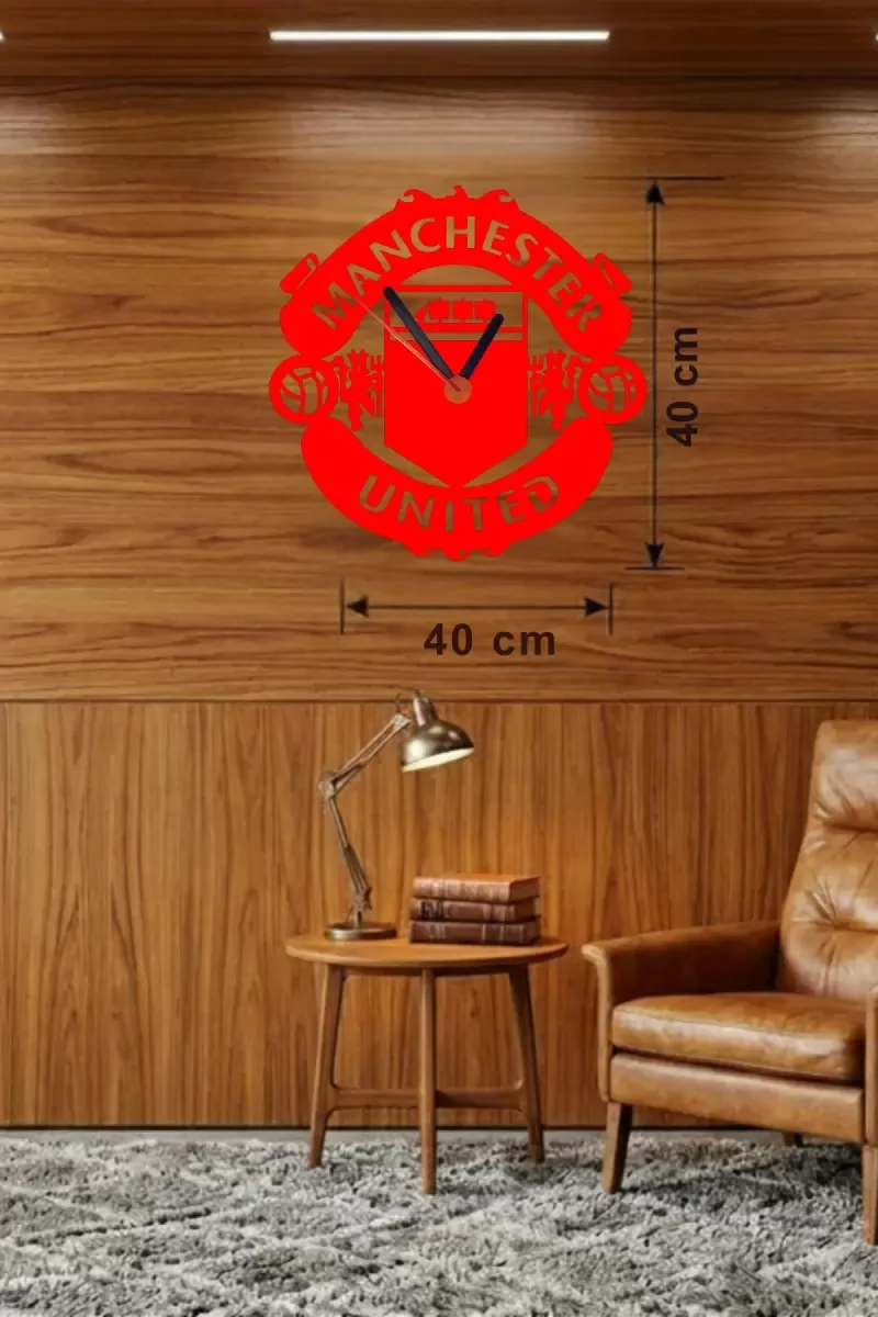 İthalat® Manchester United Logolu Ahşap Duvar Saati - 40x40 cm Taraftar Hediyesi İthalat® Manchester United Logolu Ahşap Duvar Saati - 40x40 cm Taraftar Hediyesi