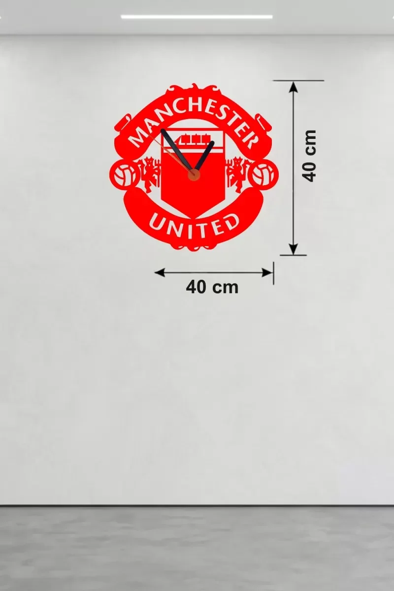 İthalat® Manchester United Logolu Ahşap Duvar Saati - 40x40 cm Taraftar Hediyesi İthalat® Manchester United Logolu Ahşap Duvar Saati - 40x40 cm Taraftar Hediyesi