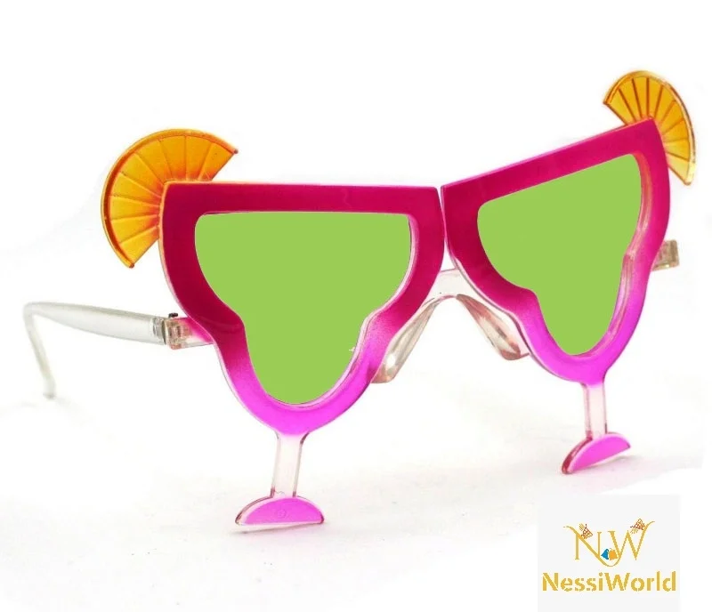 İthalat® Margarita Bardak Şeklinde Parti Gözlüğü Pembe 16x8 cm