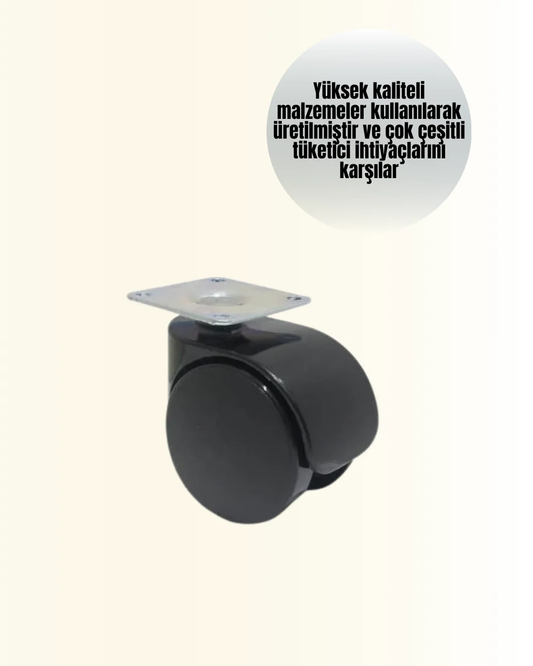 İthalat® Masa ve Koltuk İçin Kilitsiz Tekerlek Seti 6 cm
