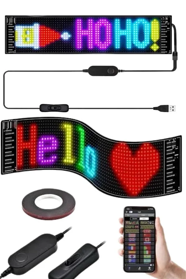 İthalat® Matrix Led Cama Yapışan Telefon Kontrollü Panel Dijital Ekran Kumandalı