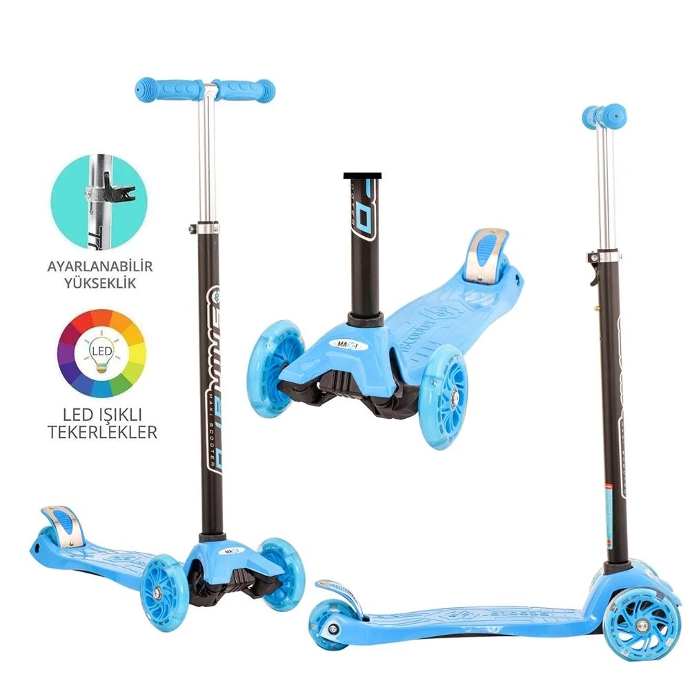 İthalat® Mavi Twist Işıklı Scooter