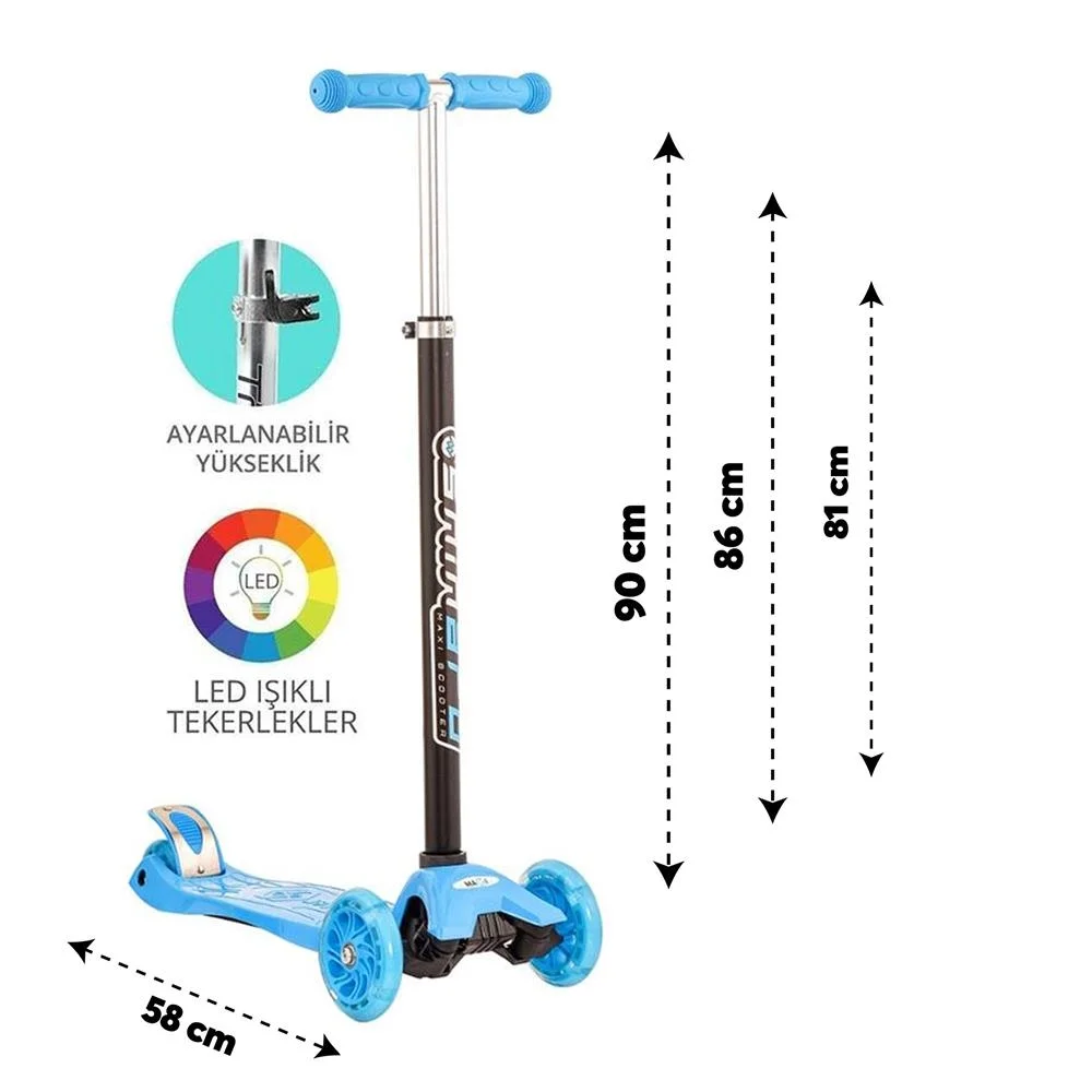 İthalat® Mavi Twist Işıklı Scooter