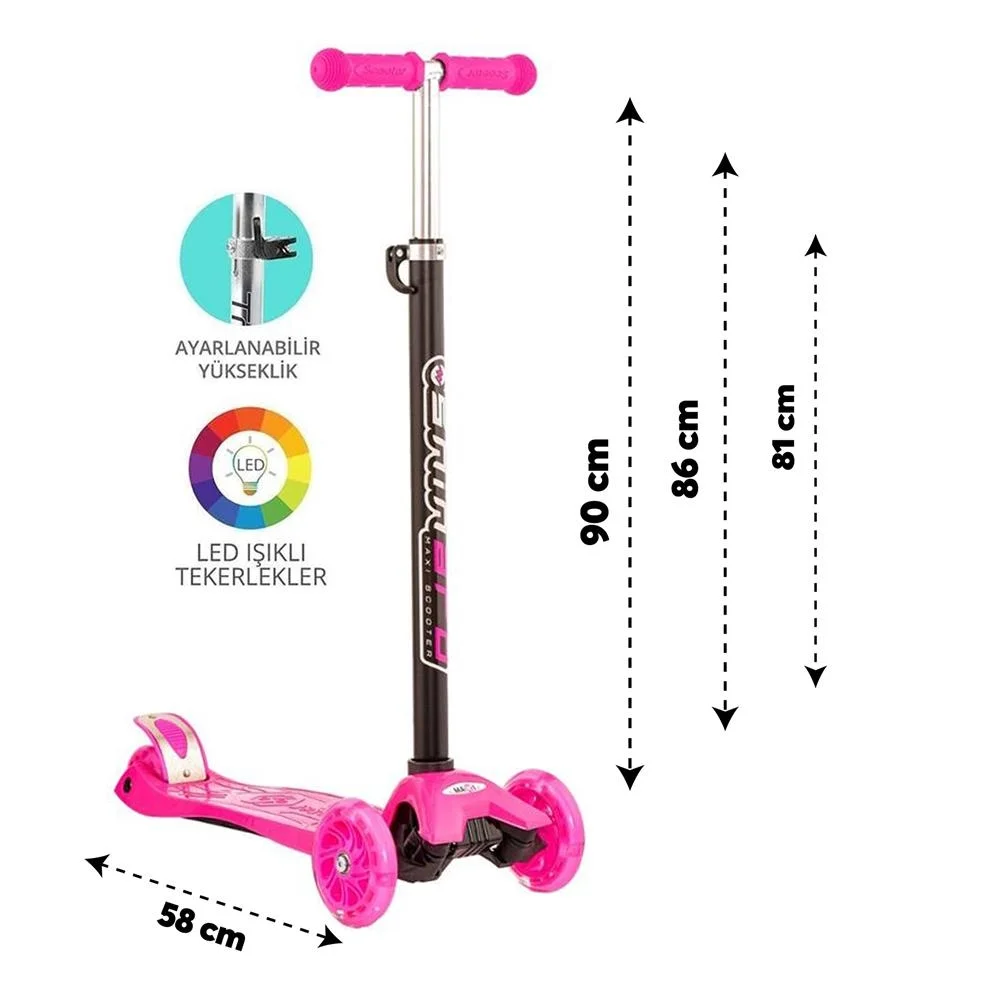 İthalat® Maxi Twist Işıklı Scooter Pembe