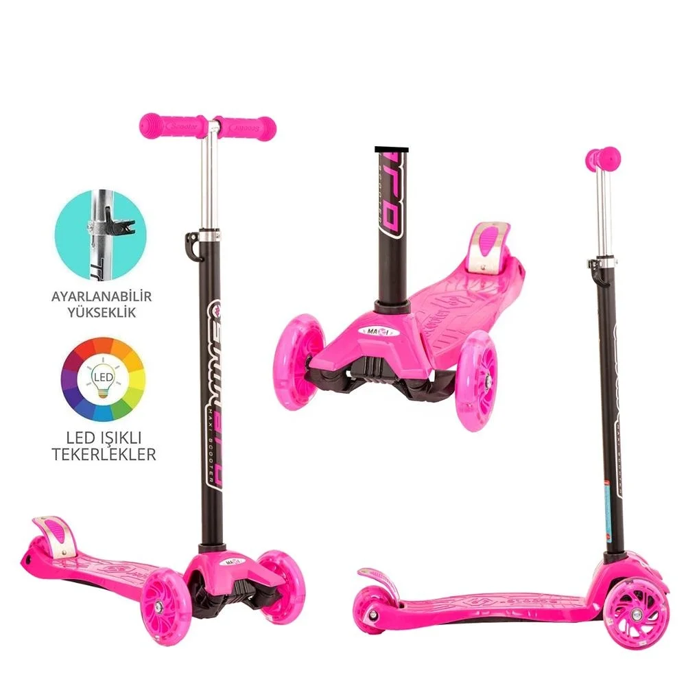 İthalat® Maxi Twist Işıklı Scooter Pembe