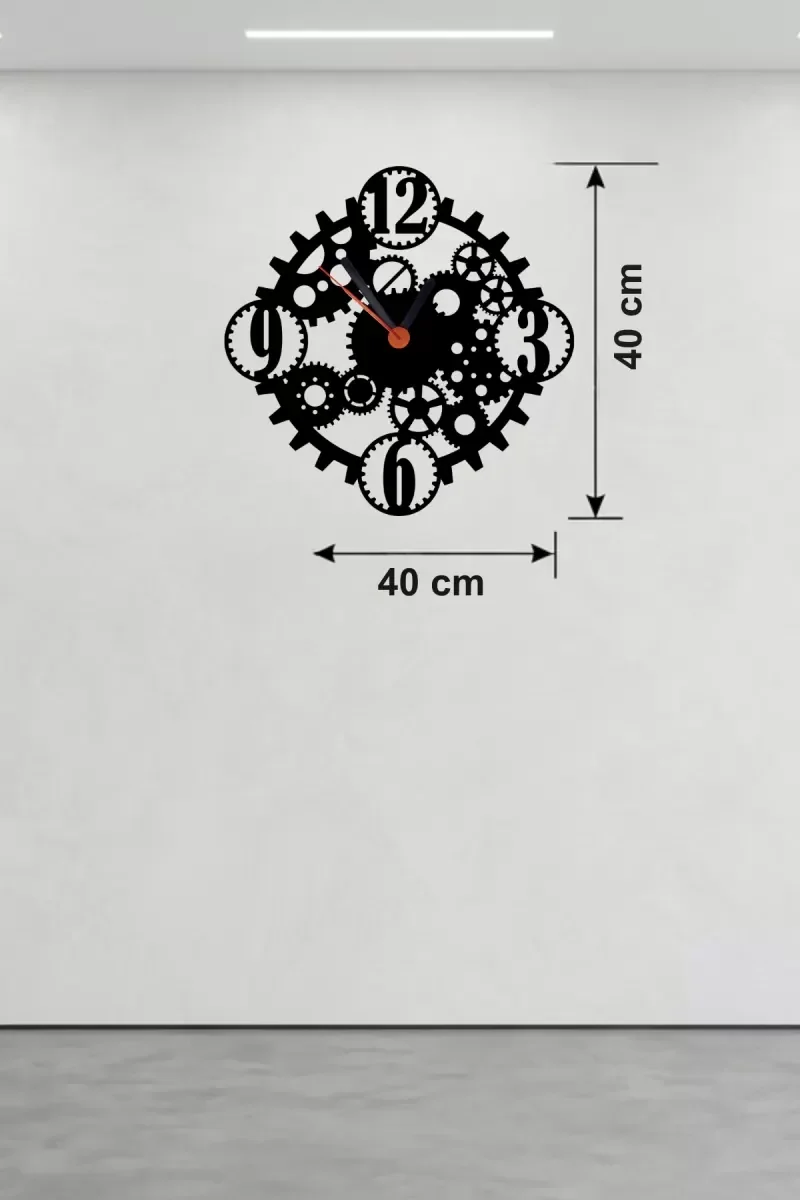 İthalat® Mekanik Dişli Çark Tasarım Ahşap Duvar Saati - 40x40 cm Steampunk Dekor İthalat® Mekanik Dişli Çark Tasarım Ahşap Duvar Saati - 40x40 cm Steampunk Dekor
