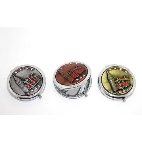İthalat® Metal İstanbul Temalı Kabartmalı El Aynası