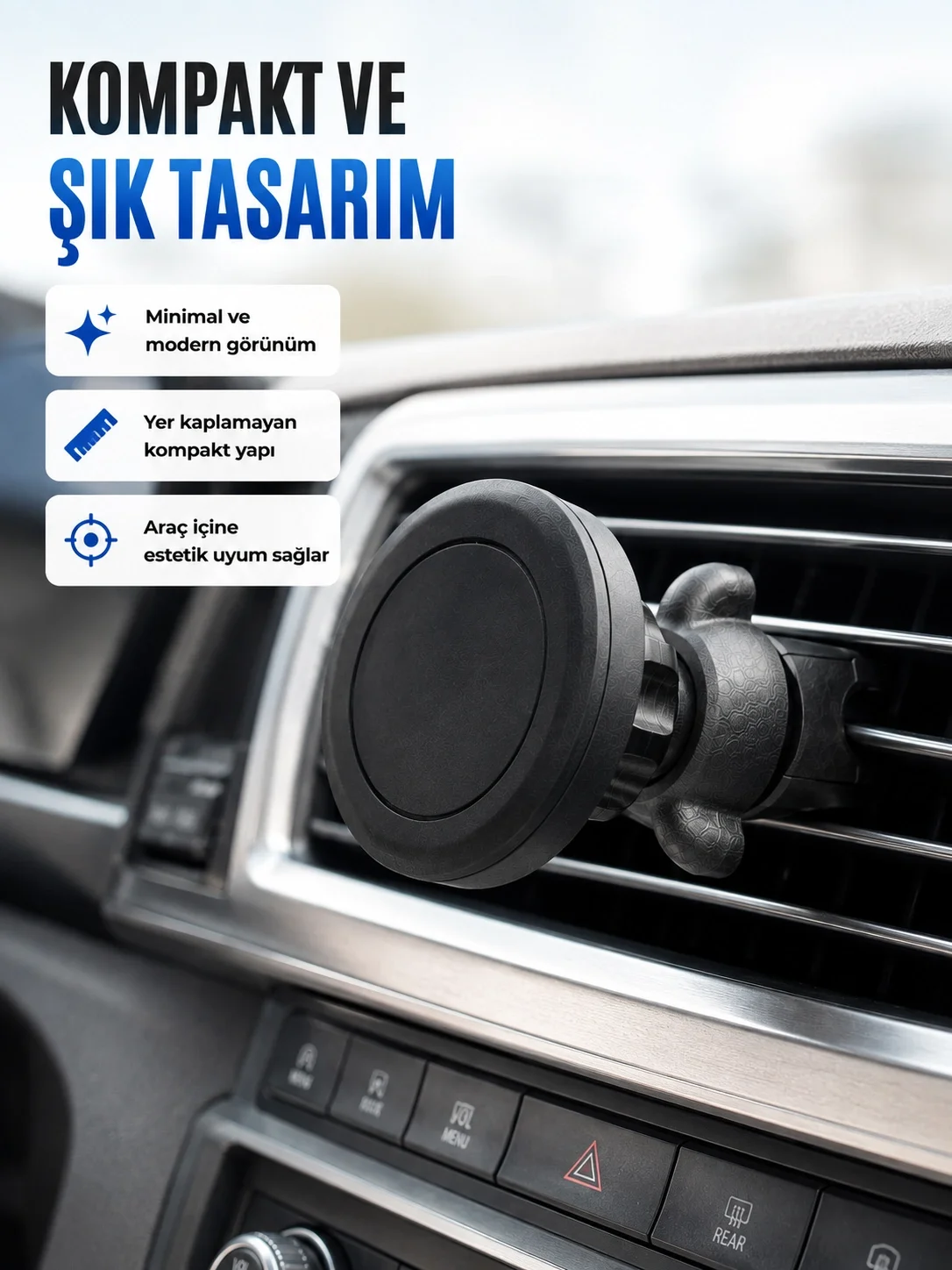 İthalat® Mıknatıslı Araç İçi Telefon Tutucu Havalandırma Izgarası Telefon Standı